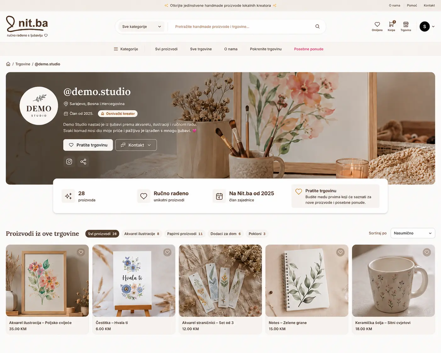 A shop page