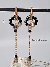 Naušnice Black 3in1