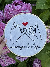 Personalizovani ručno vezeni djerdjef – Pinky Promise
