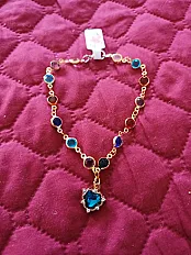 Šarena modna narukvica „Deep Blue Heart” s raznobojnim kristalima