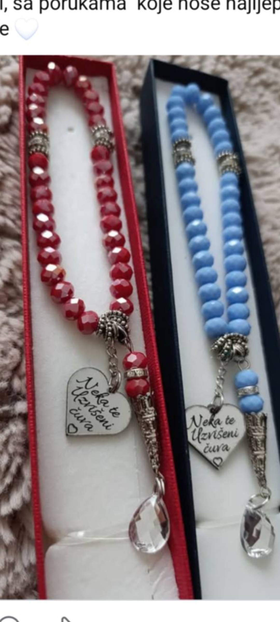 Personalizirani tespih sa graviranim natpisom /češki kristal — slika 1