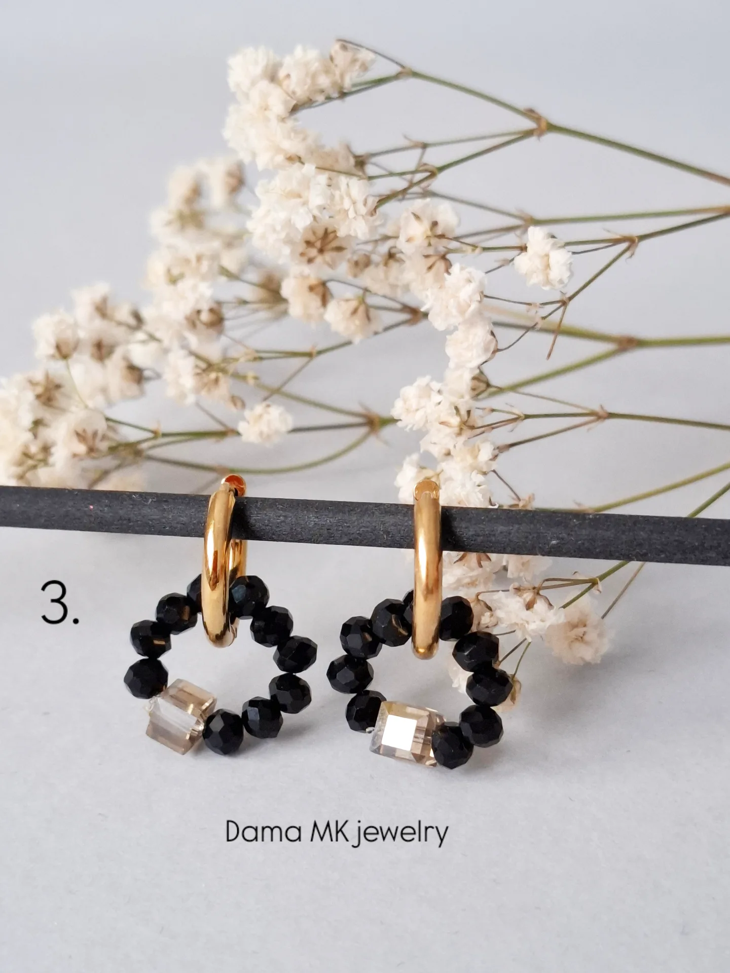 Naušnice Black 3in1 — slika 3