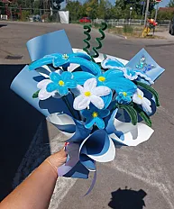 Plavi plišani buket — slika 2