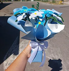 Plavi plišani buket — slika 4