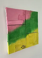 Ručno rađena apstraktna tekstilna slika, 40*40cm — slika 6
