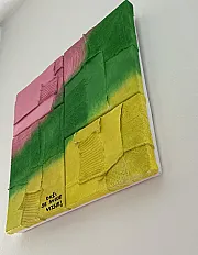 Ručno rađena apstraktna tekstilna slika, 40*40cm — slika 3